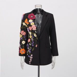 Alternative view of Elegant Womens Suit With 3D Floral Embroidery