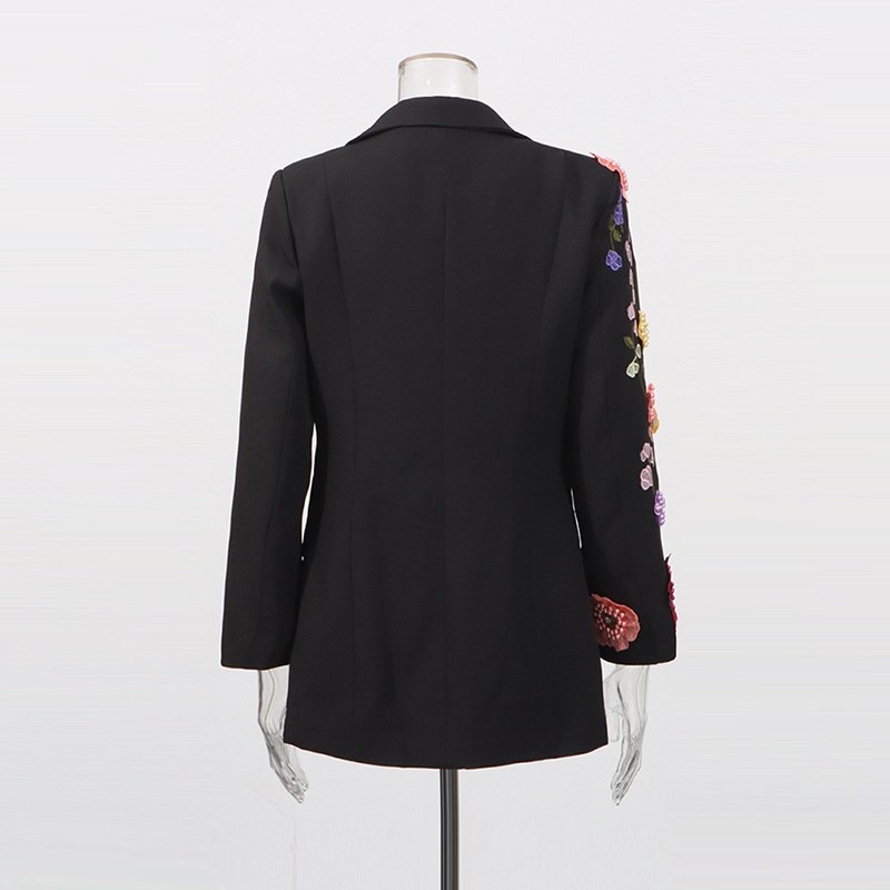 Elegant Womens Suit With 3D Floral Embroidery - Image 4